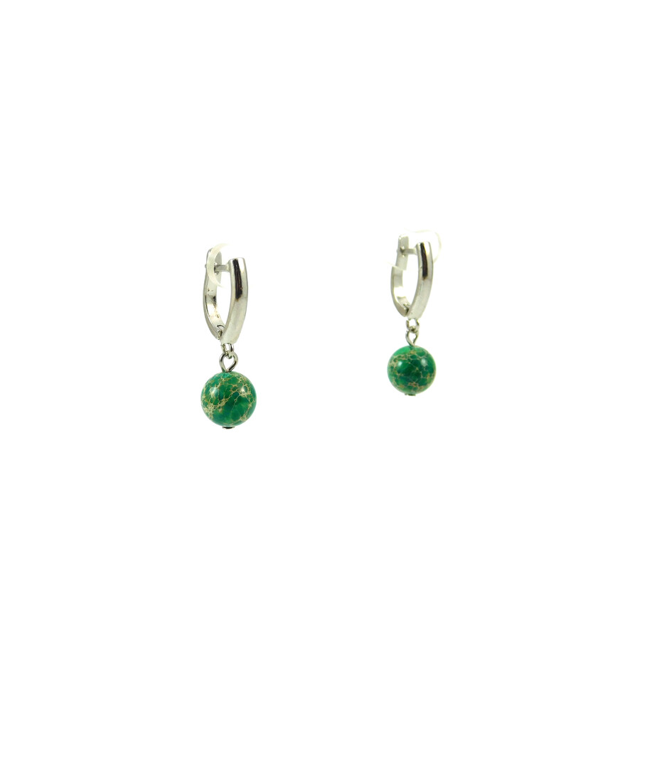 Exclusive Variscite earrings, sphere 