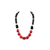 Necklace &quot;Black Dress&quot; Coral, Agate