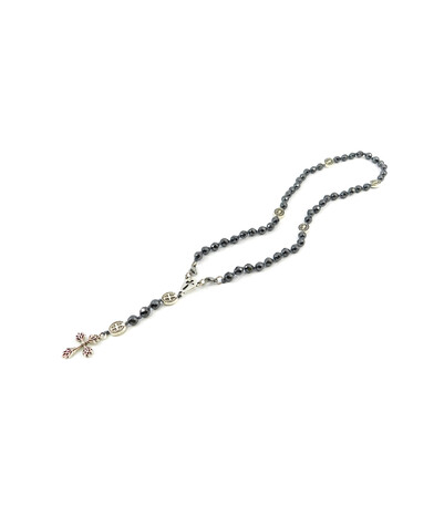 Rosary for prayer Hematite facet