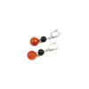 Exclusive earrings &quot;Poppy and honey&quot; Carnelian face, Agate sphere