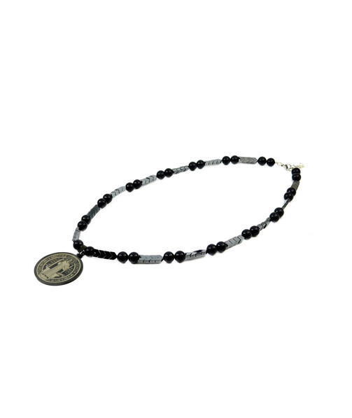 Exclusive necklace "Antian" Shungite, Hematite