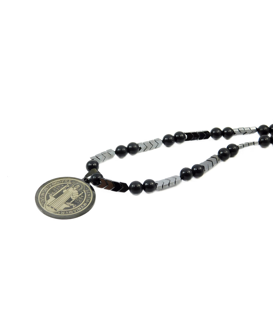 Exclusive necklace "Antian" Shungite, Hematite