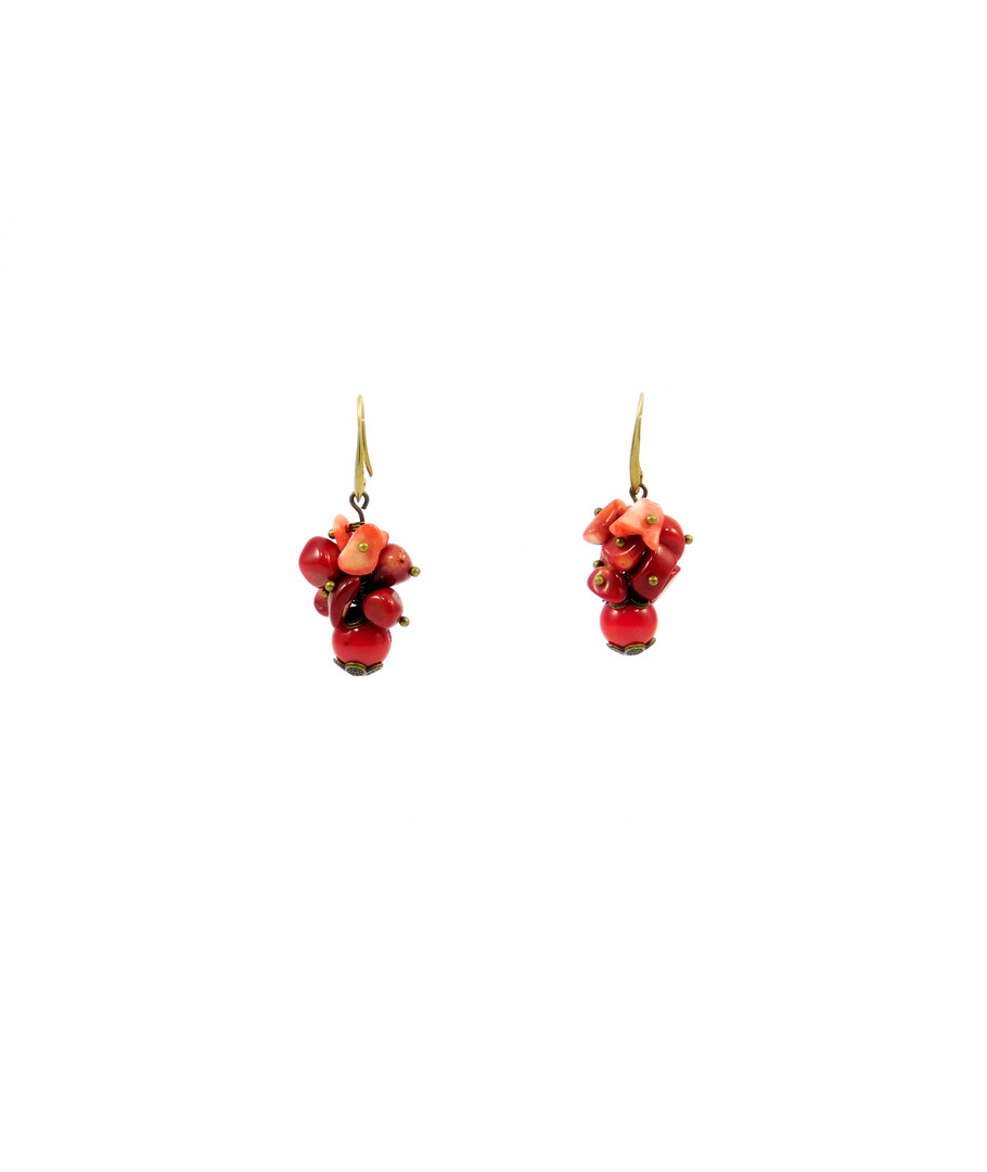 Exclusive earrings "Coral viburnum" Coral