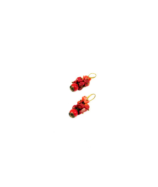 Exclusive earrings "Coral viburnum" Coral