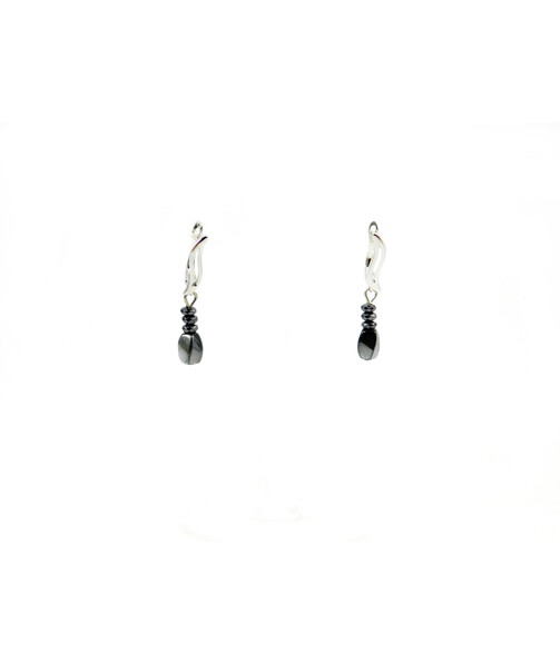 Exclusive earrings "Laura" Hematite facet 