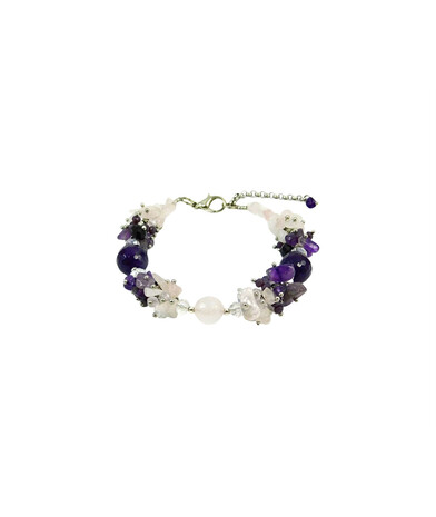 Exclusive bracelet Rose quartz, Amethyst, facet