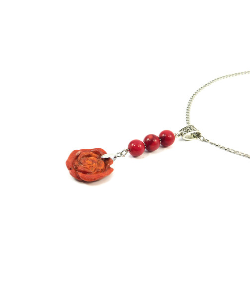 Exclusive pendant "Rose" Coral, sphere