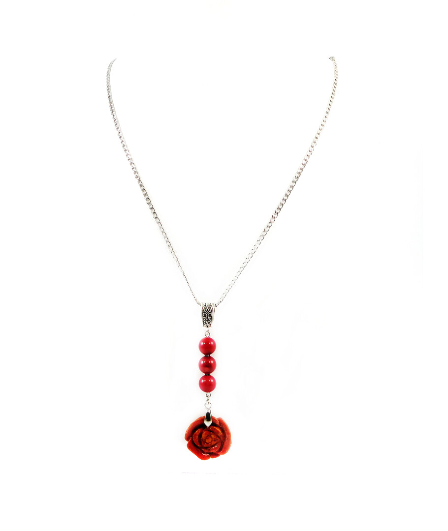 Exclusive pendant "Rose" Coral, sphere