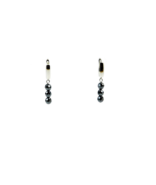 Exclusive earrings Hematite sphere faces