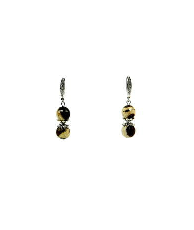 Exclusive earrings Sandy jasper, faceted sphere