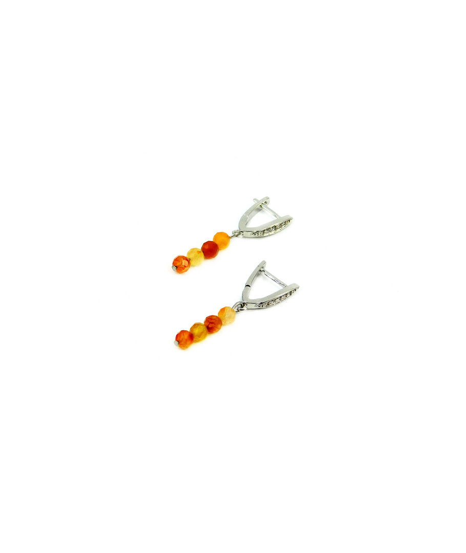 Exclusive earrings Carnelian sphere faces