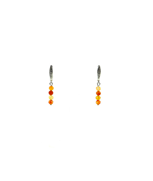 Exclusive earrings Carnelian sphere faces