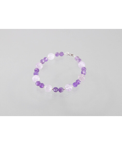 Exclusive bracelet "Violetta" Amethyst facet, lavender sphere