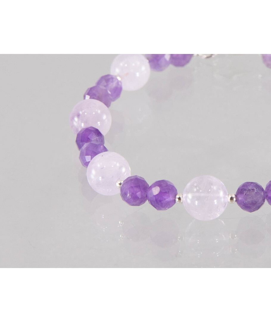 Exclusive bracelet "Violetta" Amethyst facet, lavender sphere