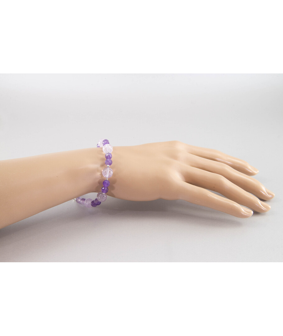 Exclusive bracelet "Violetta" Amethyst facet, lavender sphere