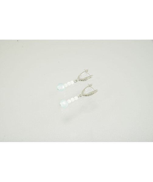 Exclusive earrings "Blakit" Quartz facet, Adulyar 