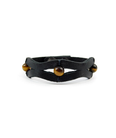 Exclusive leather bracelet Tiger's eye