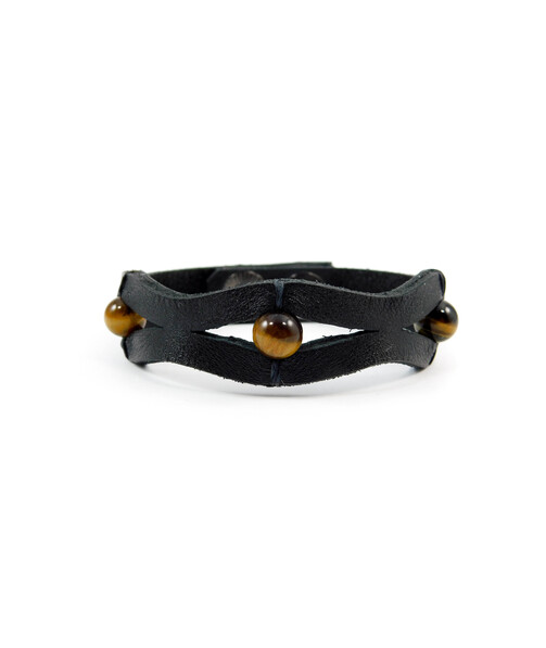 Exclusive leather bracelet Tiger's eye