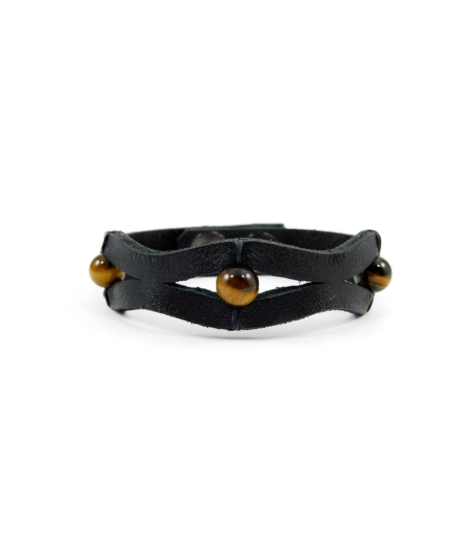 Exclusive leather bracelet Tiger's eye