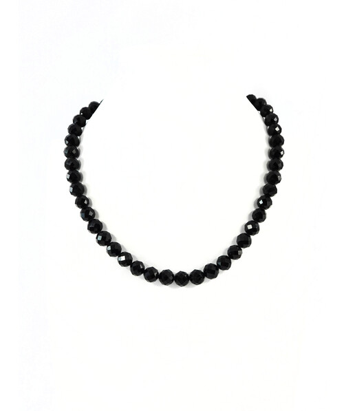 Tourmaline sherl face necklace