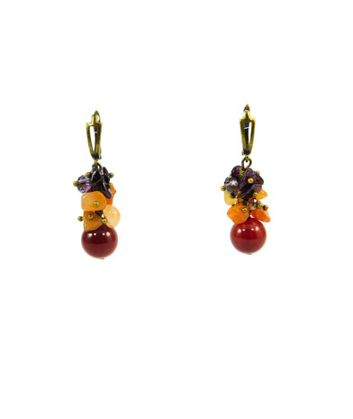 Exclusive earrings "Autumn Evenings" Carnelian