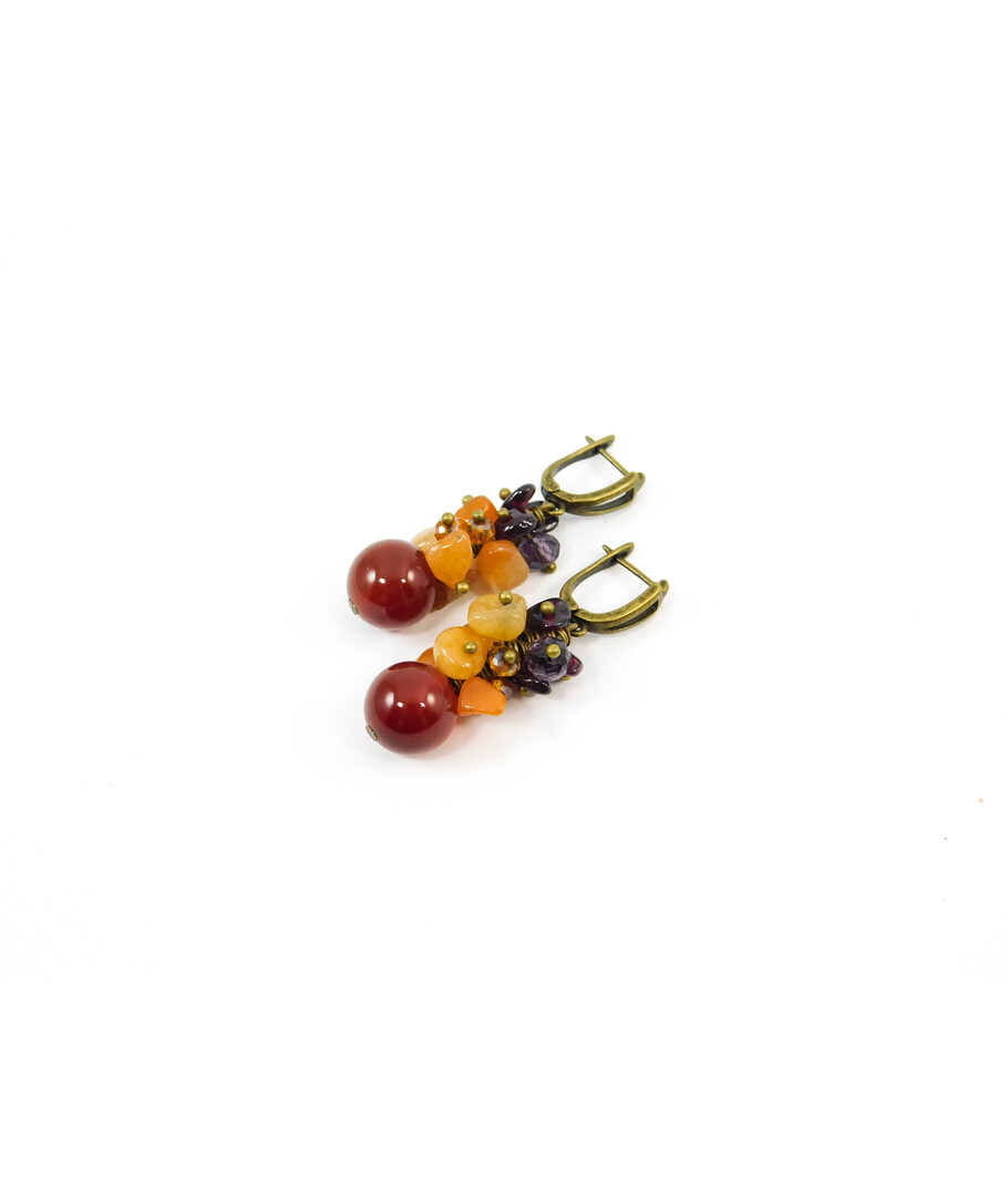 Exclusive earrings "Autumn Evenings" Carnelian