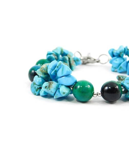 Exclusive bracelet "Brazil", Chrysocolla, Turquoise