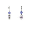 Exclusive earrings &quot;Diva&quot; Quartz sphere, Amethyst lavender crumb