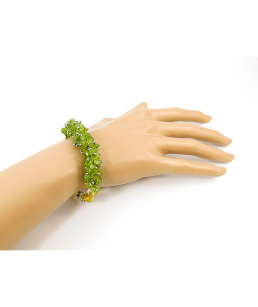 Exclusive bracelet "Virgo" Citrine facet, chrysolite crumb