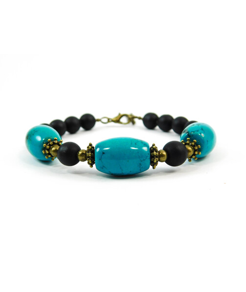 Exclusive bracelet "Shifrada" Turquoise, Shungite