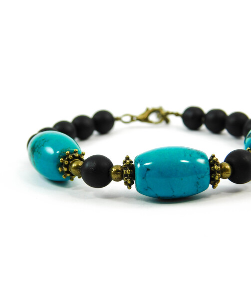 Exclusive bracelet "Shifrada" Turquoise, Shungite