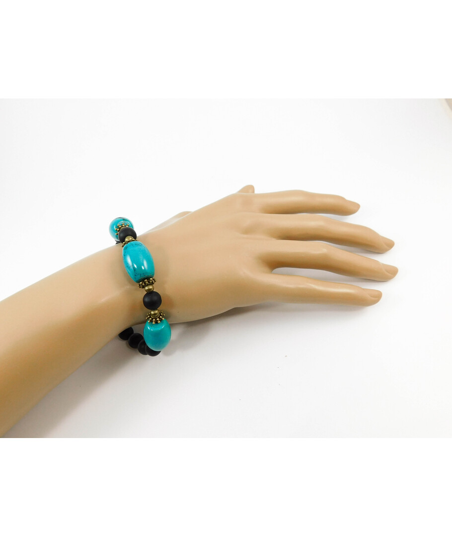 Exclusive bracelet "Shifrada" Turquoise, Shungite