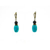 Exclusive earrings &quot;Shifrada&quot; Turquoise, Shungite 