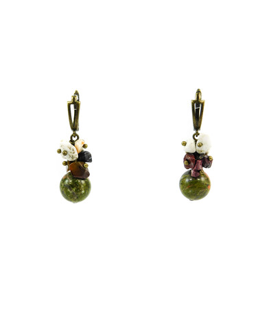 Exclusive earrings "Frape" Jasper sphere, crumb