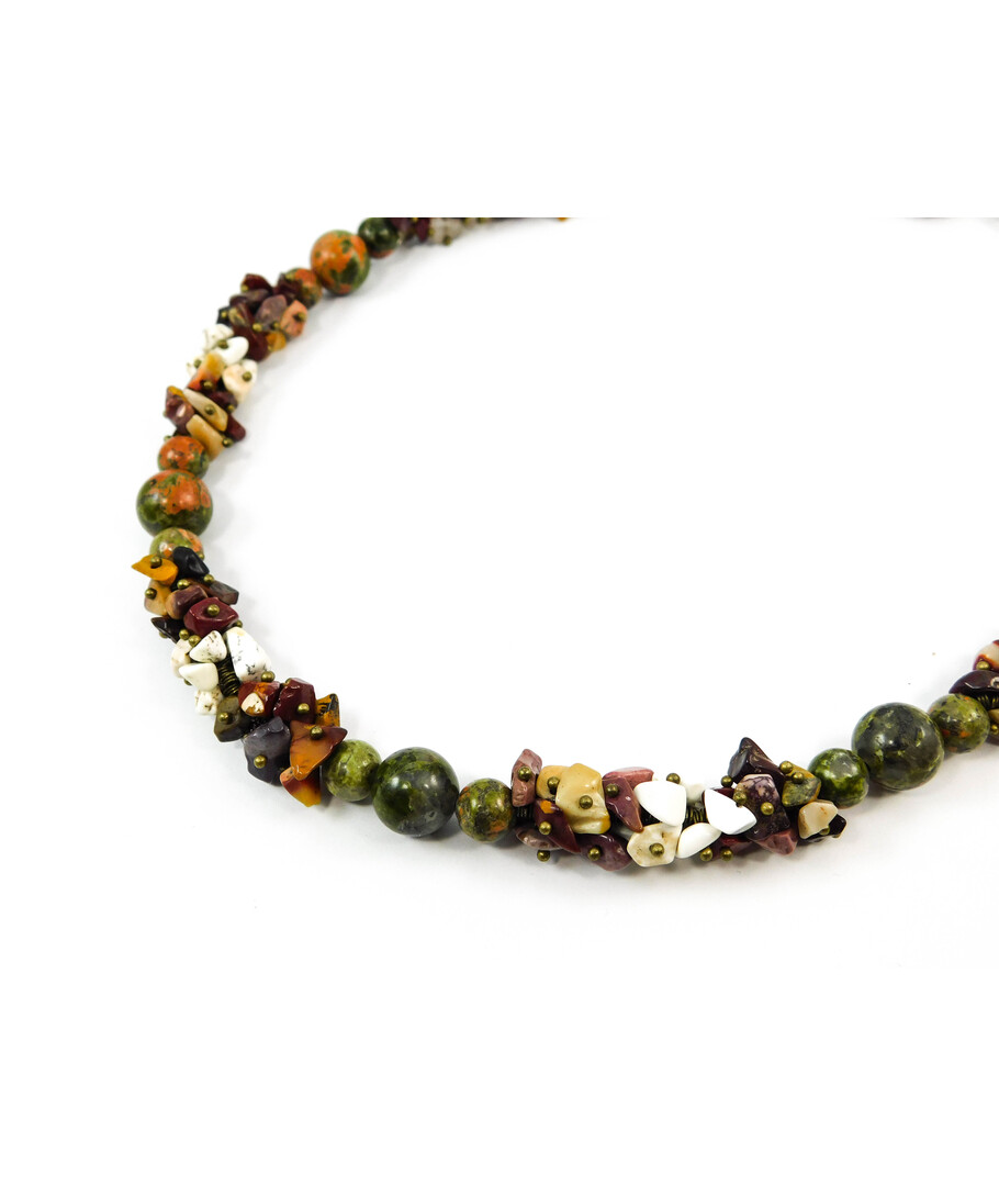 Exclusive necklace "Frape" Jasper sphere, crumb 