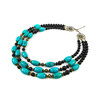 Exclusive necklace &quot;Shifrada&quot; Turquoise, Shungite 3-row