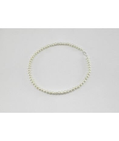 Necklace White pearls 6mm 37cm silver