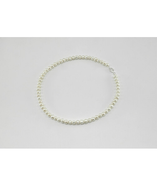 Necklace White pearls 6mm 37cm silver