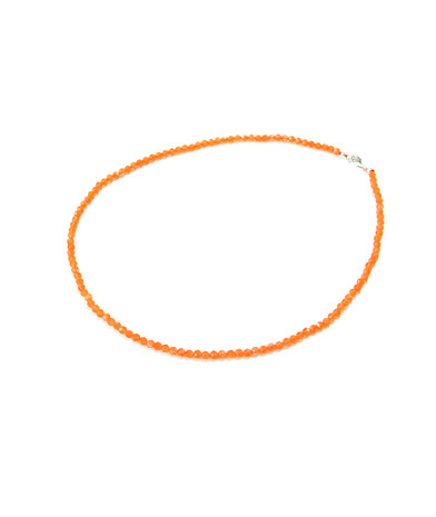 Necklace Cat's eye orange, facet