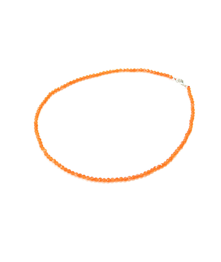 Necklace Cat's eye orange, facet