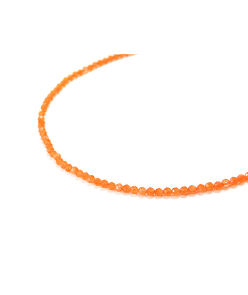 Necklace Cat's eye orange, facet