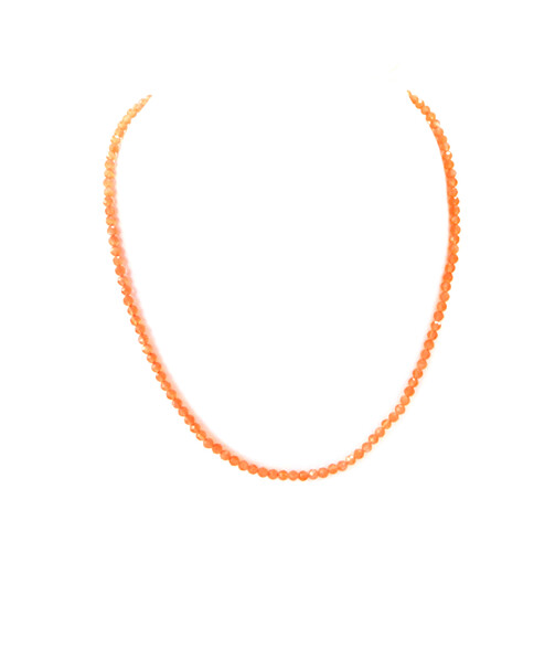 Necklace Cat's eye orange, facet