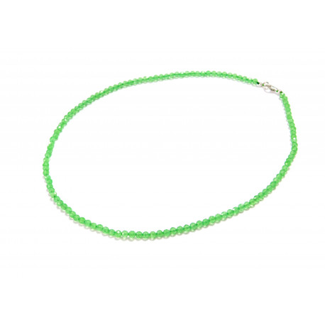 Ожерелье Кошачий глаз грань зеленый