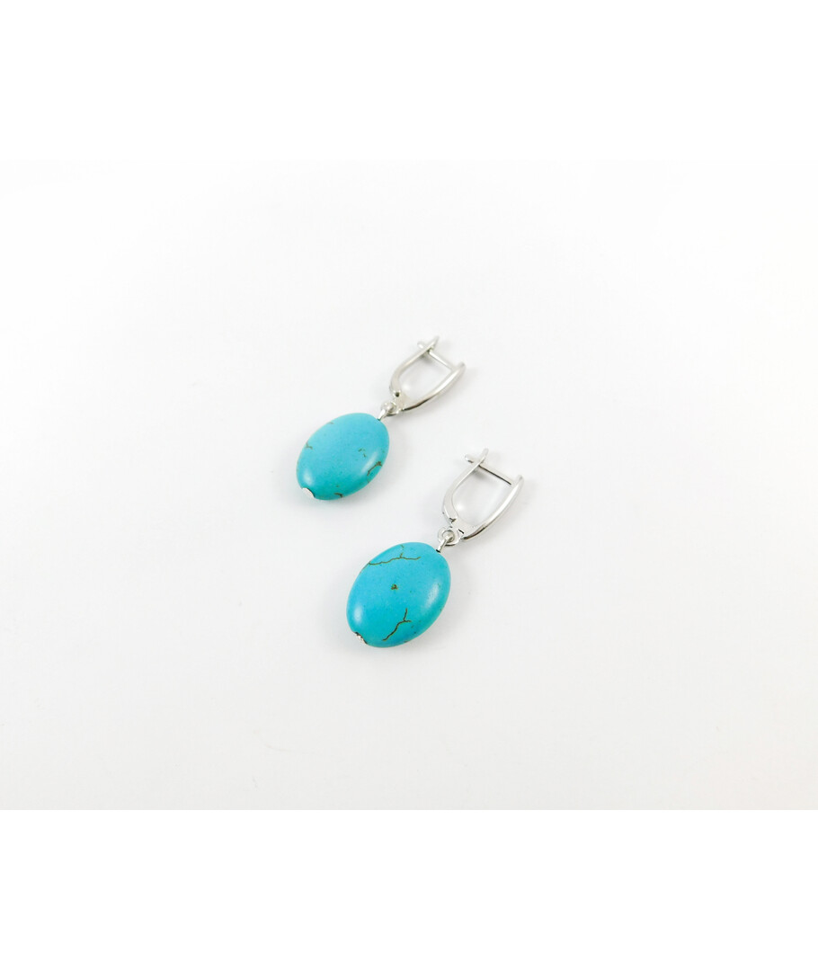 Exclusive earrings Turquoise oval