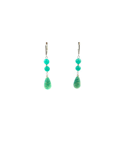 Exclusive earrings "Luxury" Amazonite silver drop