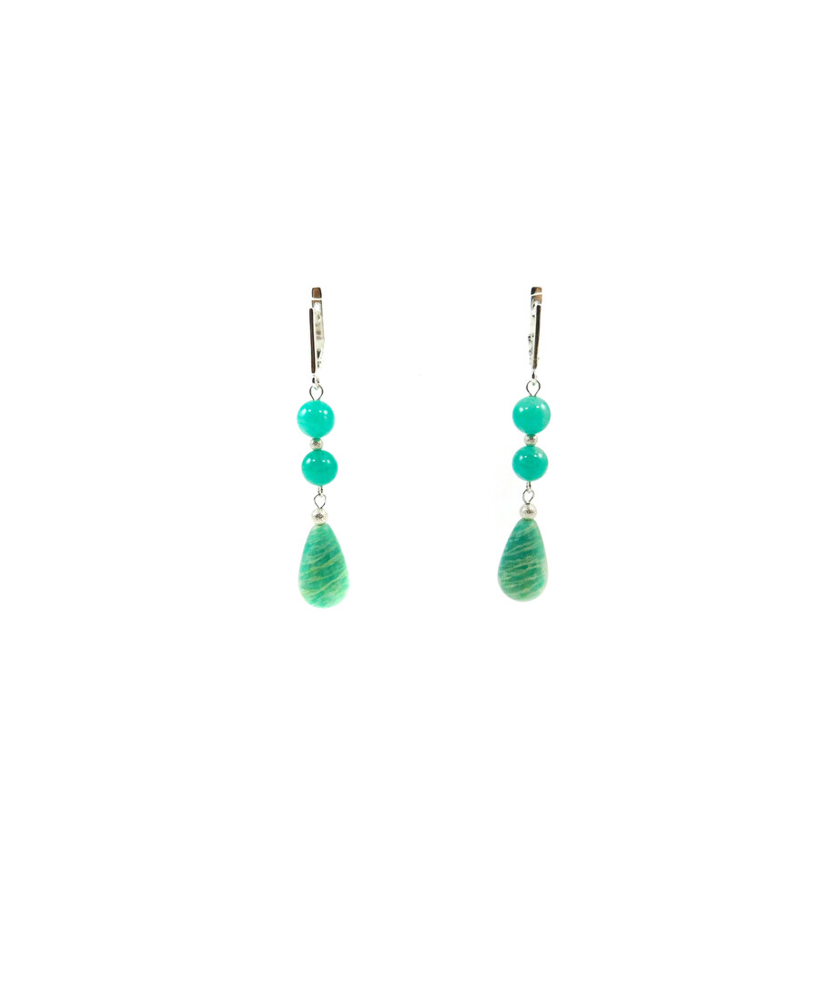 Exclusive earrings "Luxury" Amazonite silver drop