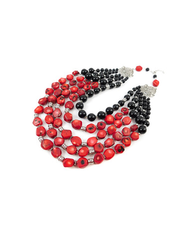 Exclusive necklace "Ancient Coral" Logging coral, Agate sphere 