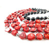 Exclusive necklace &quot;Ancient Coral&quot; Logging coral, Agate sphere 