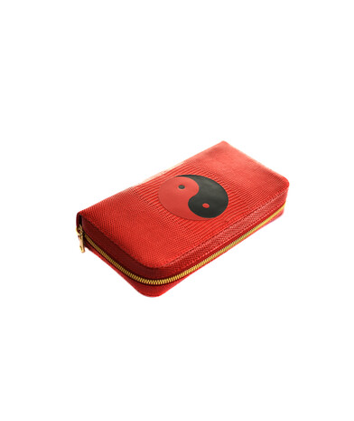 Wallet Leather Italy, red, one lock