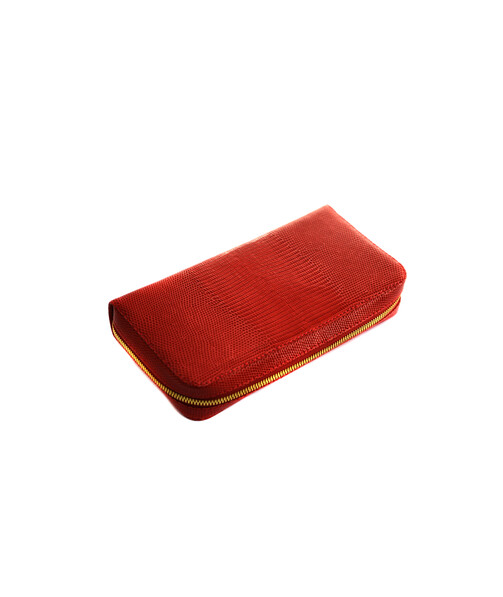 Wallet Leather Italy, red, one lock